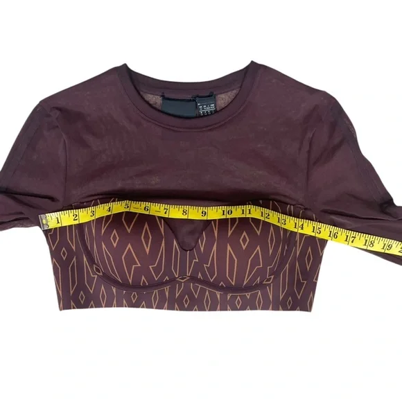 EUC Adidas x IVY PARK Wild Brown Monogrammed Mesh Crop Top (K-1) - Picture 11 of 15